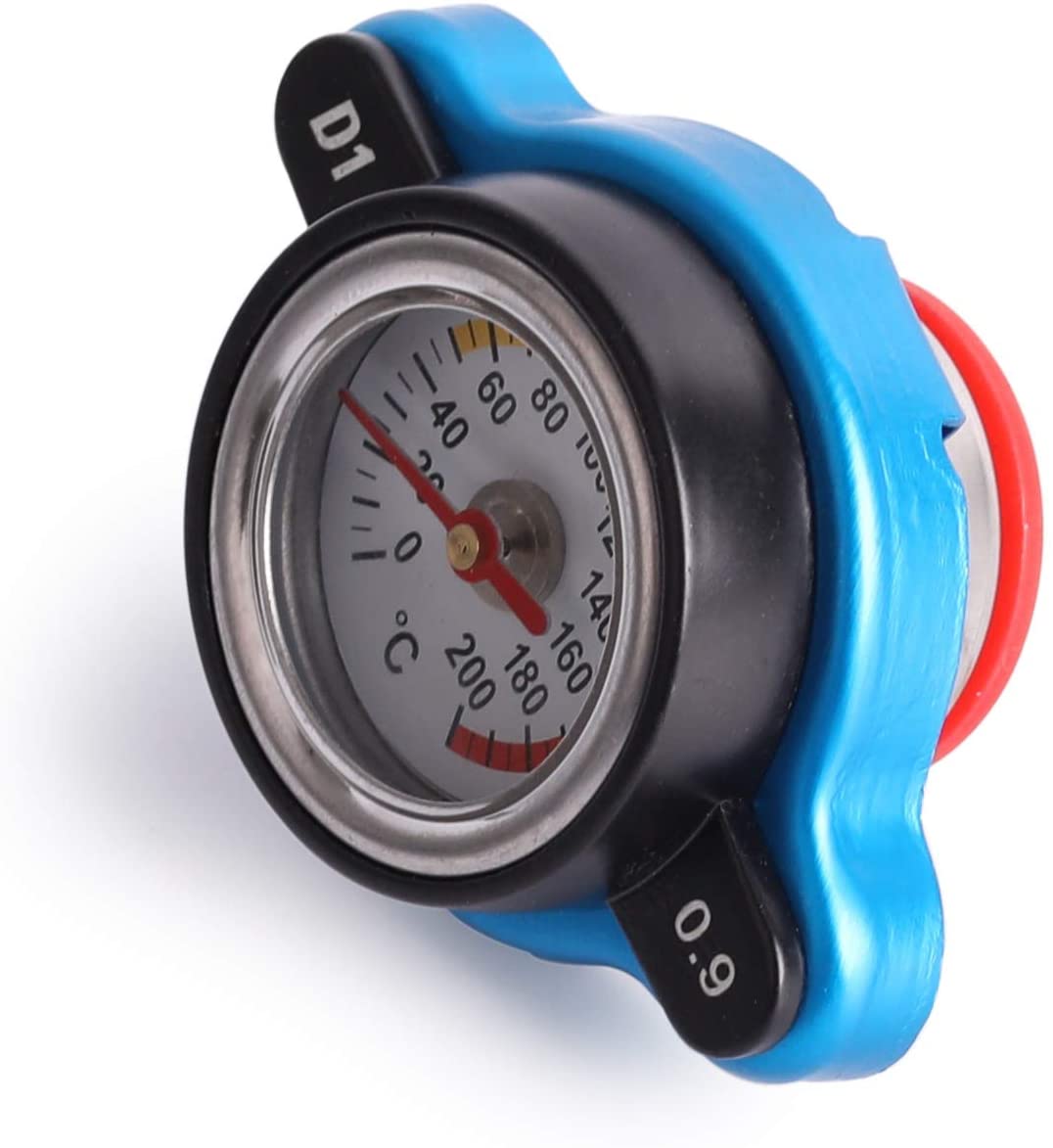 High Pressure Radiator Cap with Temperature Gauge - 0.9 Bar,compatible with16401-63010 1640115210 16401-87710 09045PM3004 D31615205 MB222066 and More