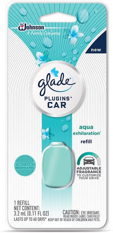 Glade Plugins Car Air Freshener Refill, Aqua Exhilaration, 0.11 Fl Oz