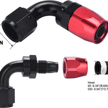 EVIL ENERGY 6AN Straight Swivel Hose End Fitting for Braided Fuel Line Aluminum Black 2PCS