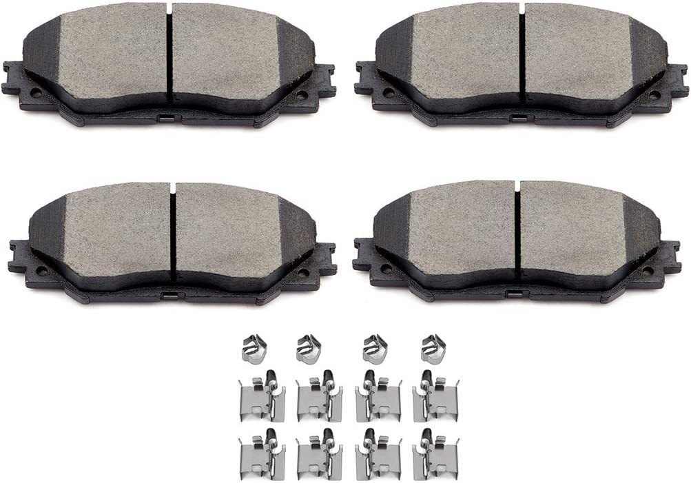 Ceramic Brake Pads Kits,4 Front Brake Pads LSAILON fit for 2010-2012 for Lexus HS250h,2009-2010 for Pontiac Vibe,for Scion xB xD,for Toyota Corolla Matrix Prius V RAV4,hardware