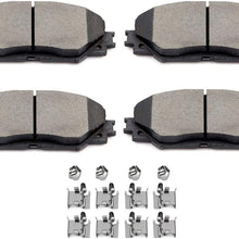 Ceramic Brake Pads Kits,4 Front Brake Pads LSAILON fit for 2010-2012 for Lexus HS250h,2009-2010 for Pontiac Vibe,for Scion xB xD,for Toyota Corolla Matrix Prius V RAV4,hardware