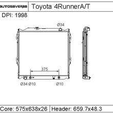 Radiator Compatible with 1996-2000 Toyota 4Runner 2.7L L4, for 1996-2002 Toyota 4Runner 3.4L V6 ATRD1053