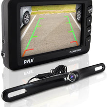 Wireless Rear View Backup Camera - 4.3” LCD Monitor Built-in Distance Scale Lines Parking/Reverse Assist w/ Adjustable Slim Bar Cam Marine Grade Waterproof Night Vision LEDs - Pyle PLCM4375WIR_0, BLACK