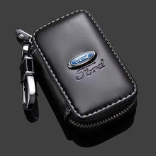 Gaocar Auto Parts Car Key case for Lexus,Genuine Leather Car Smart Key Chain Keychain Holder Metal Hook and Keyring Zipper Bag for Remote Key Fob - Black (for Lexus)