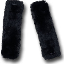 Zento Deals Soft Faux Sheepskin Seat Belt Shoulder Pad- Two Packs- A Must Have for All Car Owners for a More Comfortable Driving (Black)