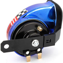 uxcell Cars Snail Design Two Tone Loud Trumpet Horn Blue
