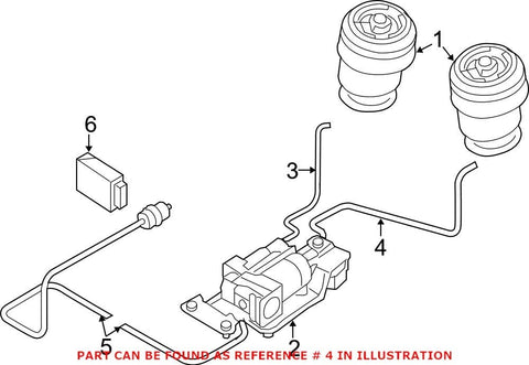 Genuine OEM Rear Driver Left Air Suspension Compressor Line For BMW F15 F16 F85 F86 X5 X6 2014-2019 Turbo Auto Leveling