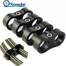 -4AN Hose Separator Clamp - Fuel line Mounting Clamps,Aluminum Hose Fitting Adapter, Great for 1/4 Fuel Hose, Oil Line, Brake Line, Water Pipe and Gas Line,4Pcs/Pack,Black