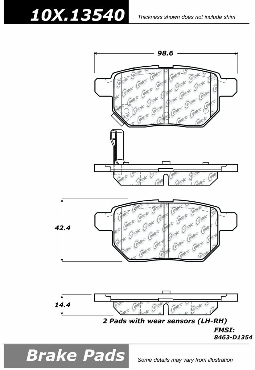 Centric 102.13540 Rear Brake Pad