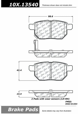 Centric 102.13540 Rear Brake Pad