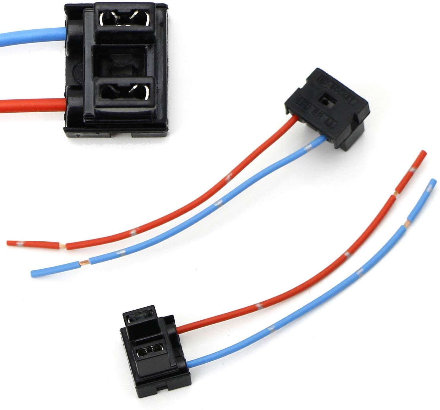 iJDMTOY (2) OEM H7 Female Adapters Wiring Harness Sockets w/ 4-Inch Wire Pigtails For Headlights or Fog Lights Use