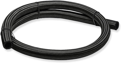 4AN AN-4 1500psi Stainless Steel/Nylon Braided Oil/Fuel/Gas Line/Hose by Foot (Black)