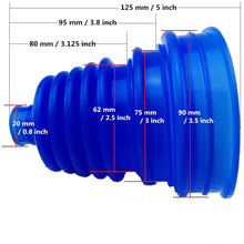 I33T Universal Flexible Silicone Constant Velocity CV Joint Boot Rubber 5 inch（125mm） Height (Pack of 4 Pieces, Black)- no Clamp