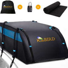 KING BIRD 100% Waterproof Roof Cargo Carrier Bag with Non-Slip Mat, 20 Cubic Feet Aerodynamic Car Top Carrier Fit All Vehicles with/Without Rack