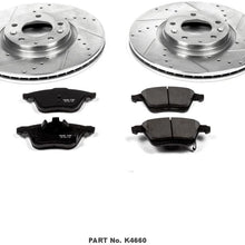 Power Stop K4660 Front Brake Kit with Drilled/Slotted Brake Rotors and Z23 Evolution Ceramic Brake Pads
