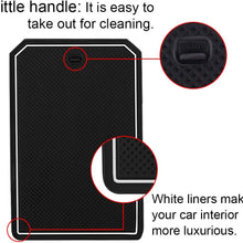 ZOIBV Door Slot Pad Cup Holder Center Console Liner Mats Console Tray Pads Interior Accessories for Toyota RAV4 2016-2020 Plastic PVC Mats Blue Trim 14PCS Set (White)