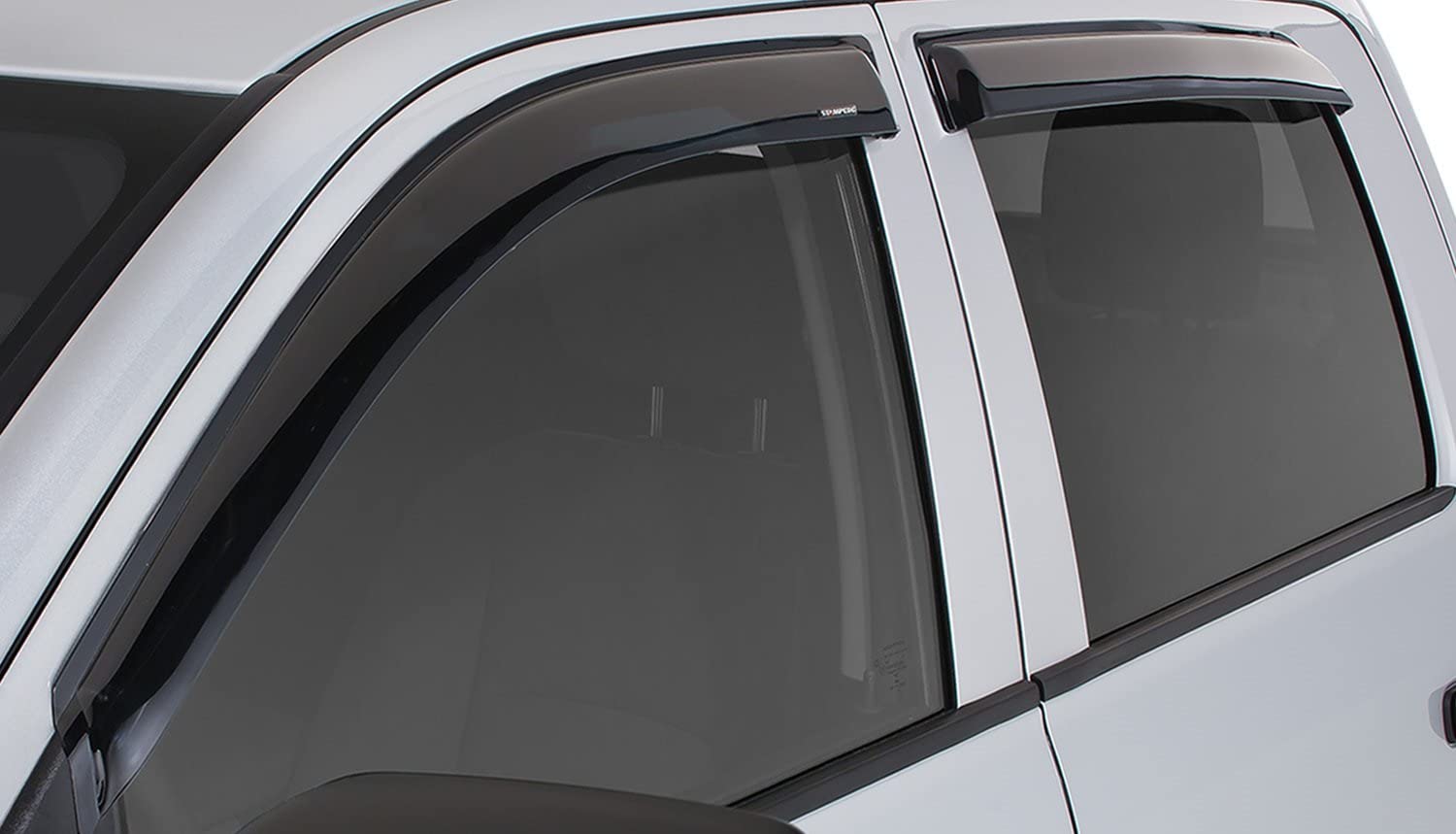 Stampede 6014-2 Smoke Tape-Onz Sidewind Deflector for 2019 Silverado & Sierra 1500 Crew Cab, 4pc Set