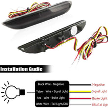 GTINTHEBOX 3D Optic LED Rear Bumper Reflector Brake Tail Lights w/Sequential Turn Signal Lamps, Strobe Brake Lighting Kit For Infiniti Q50 QX56 QX60 QX80 Nissan Pathfinder Rogue, etc