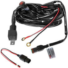 Primelux Universal 12ft Relay Wiring Harness for LED Light Bars - 12V 40A Relay & 3-Pin On/Off Rocker Switch Compatible with Jeep Wrangler Golf Cart SUV Off-Road 4WD Vehicles - 2 lead(2x15A/16AWG)