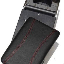 for Mini Cooper Coupe Armrest Console Center Storage Box with Base Cup Holder Ashtray (Black with red Thread, Single Layer)