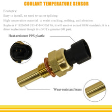 Engine Coolant Temperature Sensor Fit for Chevy Avalanche Express Impala Silverado Suburban GMC Savana Sierra Yukon XL with OE Part # 19236568 213-4514