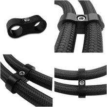 Fuel Line,20Ft 6AN 3/8" Fuel Hose Fitting Kit Nylon Stainless Steel Braided CPE Oil Hose Kit&6AN Fuel Hose Separator Clamp&Braided Fuel Line Splicing Tape (6AN)
