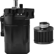 EVIL ENERGY Polish Baffled Universal Oil Catch Can Reservoir Tank Breather Filter Kit Aluminum