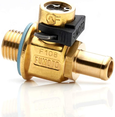 F133N with LC-10 F-Series Large Body Fumoto Valve with Long Nipple and LC-10 Lever Clip for M12-1.25