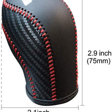 JIECHEN Auto Car Leather Gear Shift Knob Cover for VW Golf Jetta Passat Tiguan Atlas Beetle GLI Eos CC Golf TDI E-Golf Golf Sportwagen Jetta Hybrid Golf R Golf GTI Jetta Accessories (red)