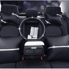 ESKONKE D Type Car Steering Wheel Cover for Ms. Aristocracy with Bling Matrix Diamond + Simple and Elegant Design + Soft and Durable Leather Universal 15" 38cm (A - D Shape)