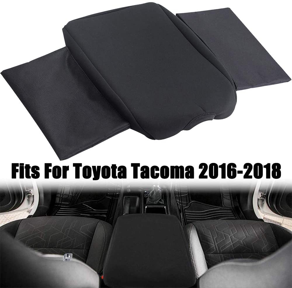 D-Lumina for Toyota Tacoma 2016 2017 2018 Center Console Cover - Armrest Cushion Covers W/Side Storage Pockets, Neoprene, Waterproof, Black