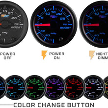GlowShift Gauge Diesel Gauge Package for 2003-2007 Ford Super Duty 6.0L Power Stroke - Black 7 Color 1500° F Pyrometer EGT Gauge - Tan Single Gauge Pillar Pod with Grab Handle Cutout