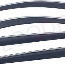 LQQDP 4pcs Smoke Tint With Chrome Trim Outside Mount Tape On/Clip On Style PVC Sun Rain Guard Vent Shade Window Visors Fit 17-20 Honda CRV CR-V