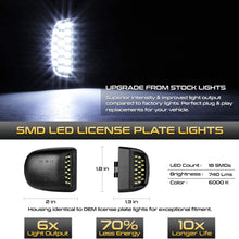 VIPMOTOZ Black Housing LED Tail Light + Full-LED License Plate Lamp Assembly Replacement Bundle For 1999-2002 Chevy Silverado & 1999-2006 GMC Sierra 1500 2500 3500 Pickup Truck