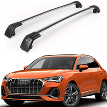 UDP 2Pcs Fits for All New Audi Q3 2019 2020 2021 Adjustable Crossbar Cross bar Roof Rail Luggage Cargo Carrier Lockable Roof Rack Bar Silver