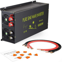 WZRELB Pure Sine Wave 6000W (10000W Surge) 12VDC 120VAC Power Inverter - Solar, RV (RBP-600012S)