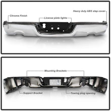 ACANII - For 2009-2018 Dodge Ram 1500 w/Dual Exhaust w/o Sensor Holes Chrome Steel Rear Step Bumper Complete Assembly