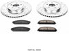 Power Stop K2560 Front Brake Kit with Drilled/Slotted Brake Rotors and Z23 Evolution Ceramic Brake Pads,Silver Zinc Plated