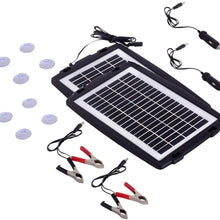 MEGSUN Solar Battery trickle Charger (2 Pairs) with Plug, Battery Clip Module and Suction Cups Portable and Waterproof for Automotive, Motorcycle, Boat, RV, Powersports, Marine, Snowmobile, etc.