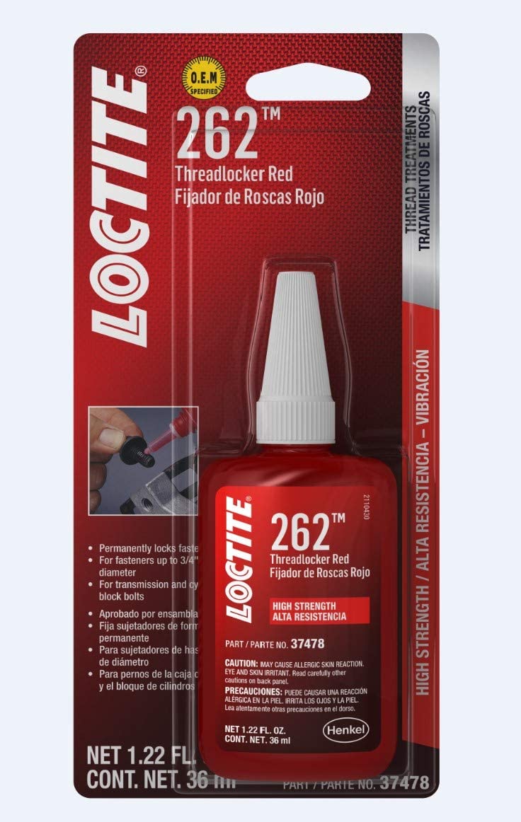 Loctite 487231 Threadlocker 262 High Strength Tube, Red, 6-ml, 0.2 Ounces