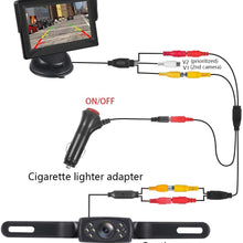 Kecxny HD Wired Backup Camera with 4.3 Inch Monitor, IP68 Waterproof Car Rear View Backup Camera LED Light Night Vision License Plate Camera System Kit for Cars,Trucks,Vans,Campers