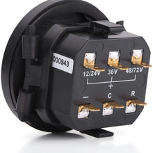 12V/24V/36V/48V/72V LED Digital Battery Indicator Gauge with Hour Meter for Golf Cart Forklift Car Scooter Motorcycle 12-72 volt