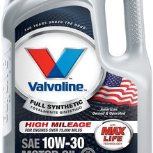 Valvoline Full Synthetic with MaxLife Technology SAE 10W-30 Motor Oil-5 Quart Bottle (Pack of 3) 813532-3PK, 480. Fluid_Ounces