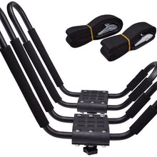 ECOTRIC J-Bar 2 Pairs Universal Kayak Canoe Top Mount Carrier Roof Rack Boat SUV Van Car with One Year Warranty