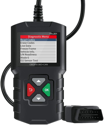 JDIAG YA-201 OBD2 Scanner for Car Check Engine Light OBD II Code Reader Auto Diagnostic Scan Tool Universal with Smog Check O2 Sensor Test and Live Data Functions