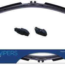CLIX Wipers Click-on Wiper Blades - Starter Pack - Fits J-Hook, Pinch Tab, 16mm Top Button and 19mm Top Button wiper arms (16", Black)