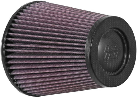 K&N Universal Air Filter - Carbon Fiber Top: High Performance, Premium, Replacement Filter: Flange Diameter: 4.5 In, Filter Height: 6 In, Flange Length: 0.625 In, Shape: Round Tapered, RP-5101