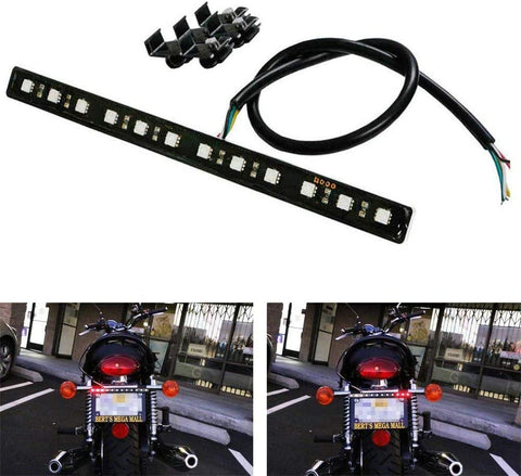 iJDMTOY (1) Brilliant Red Universal 12-SMD LED Aluminum Bar Compatible With Motorcycle Bike ATV Car RV SUV, etc On Brake Tail Light & Left/Right Turn Signal Lamp