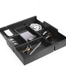 JAUTO Center Console Organizer Tray for 2014-2019 2020 Toyota Tundra, Insert ABS Armrest Storage Box Tundra Accessories - Full Tray (Black)