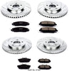 Power Stop K1381 Front & Rear Brake Kit with Drilled/Slotted Brake Rotors and Z23 Evolution Ceramic Brake Pads